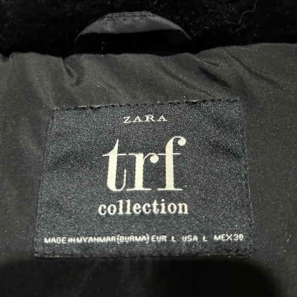 Zara Black Puffer Coat with Hoodie - Picture 4 of 7